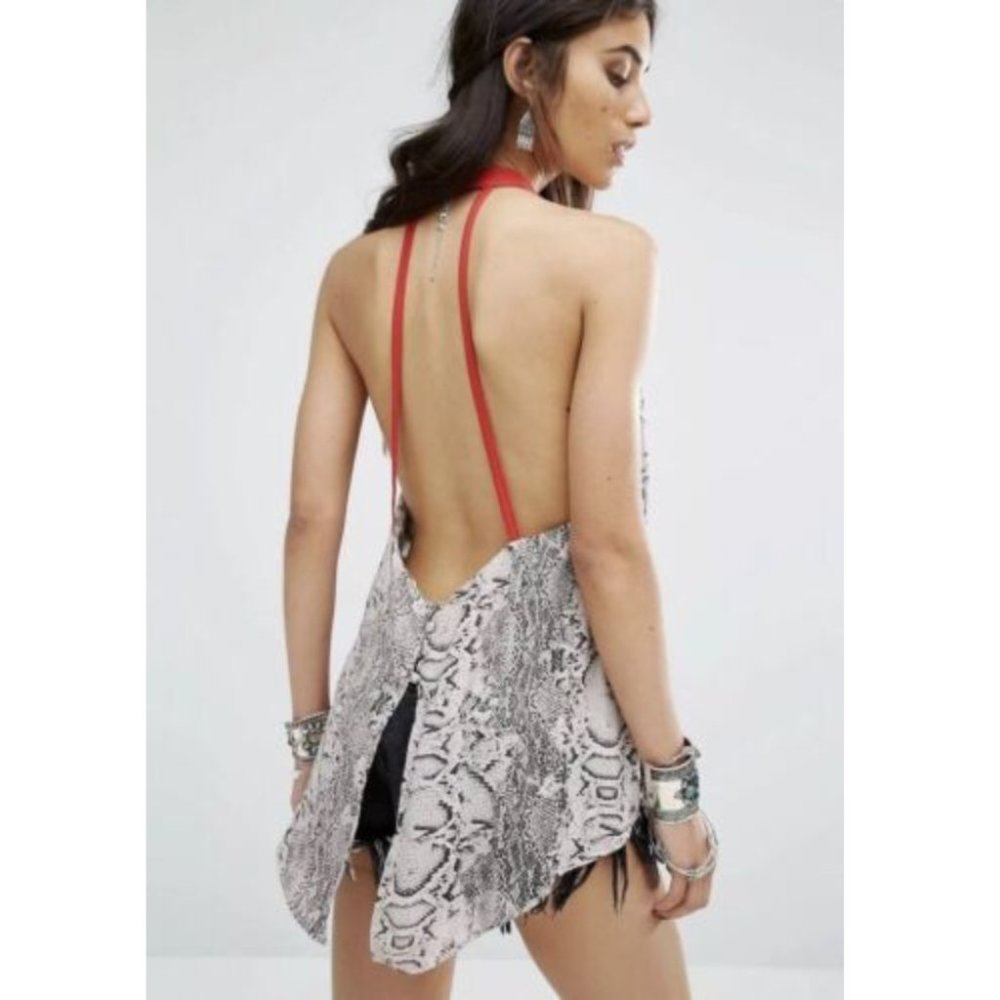 Free People Women's Snakeskin Printed Through The Night Tank S - Picture 2 of 6